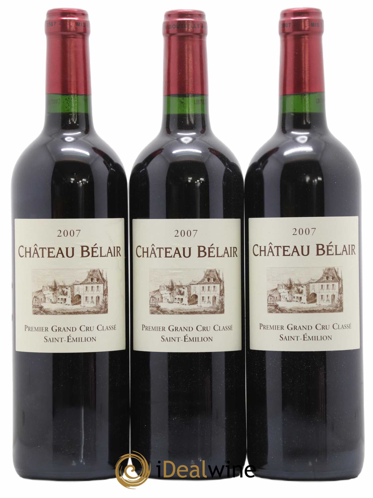 Château Belair (Belair-Monange) 1er Grand Cru Classé B  2007 - Lot de 12 Bouteilles