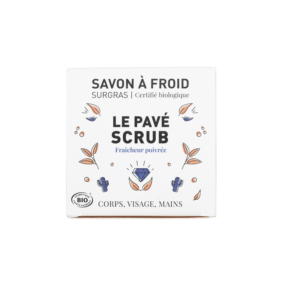atelier populaire Le Pavé Scrub | Savon à froid surgras certifié BIO Savon
