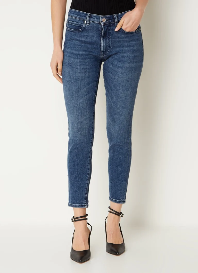 Blugi HUGO BOSS cu talie medie, croială slim fit, într-o nuanță închisă