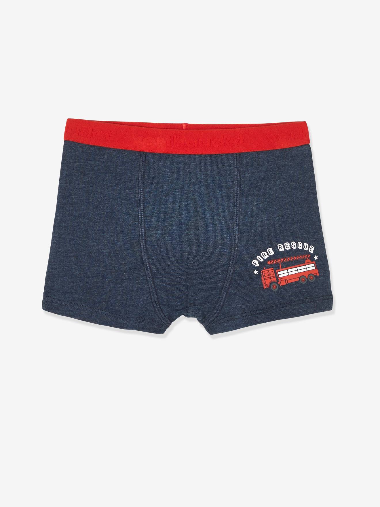 Vertbaudet 3er-Pack Jungen Boxershorts FEUERWEHRMANN Oeko Tex - pack rot/nachtblau