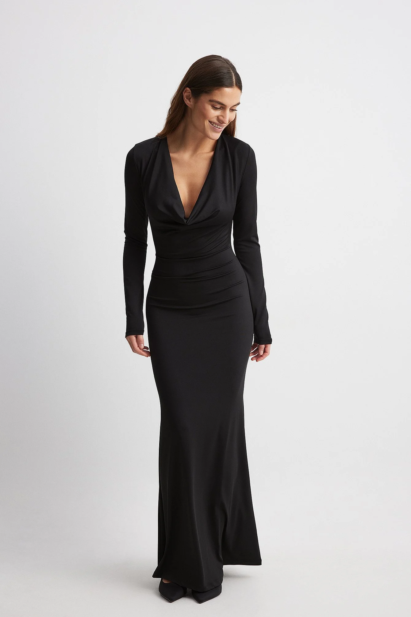 Drapiertes Maxikleid