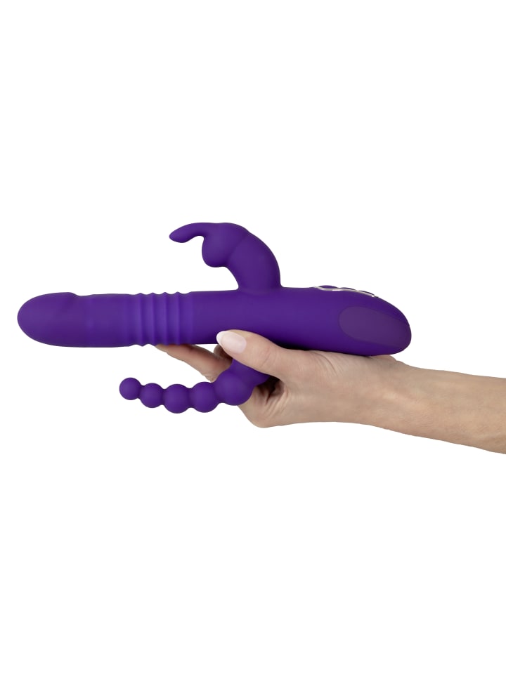 Sweet Smile Vib mit Stoßfunktion und Klitorisreizer Thrusting Pearl Triple in lila günstig kaufen 26 cm