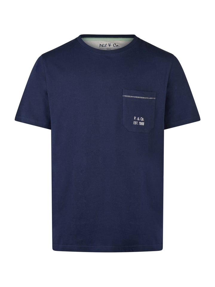 Phil & Co. Berlin  Pyjama Shorty in marine-grau günstig kaufen