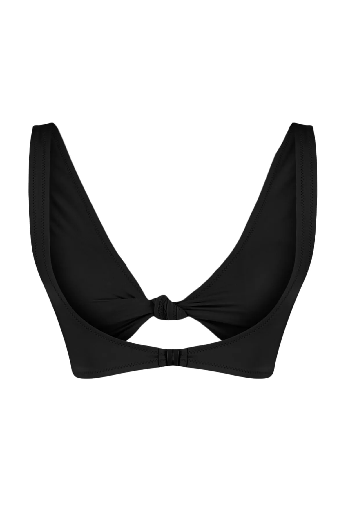 Trendyol Collection  Schwarzes Triangel-Bikinioberteil mit Knoten TBESS23BU00334