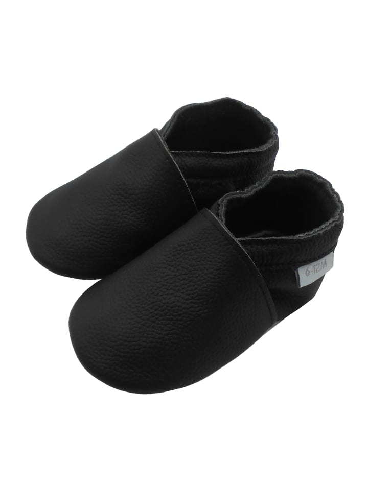Yalion Baby Leder-Krabbelschuhe in Schwarz günstig kaufen