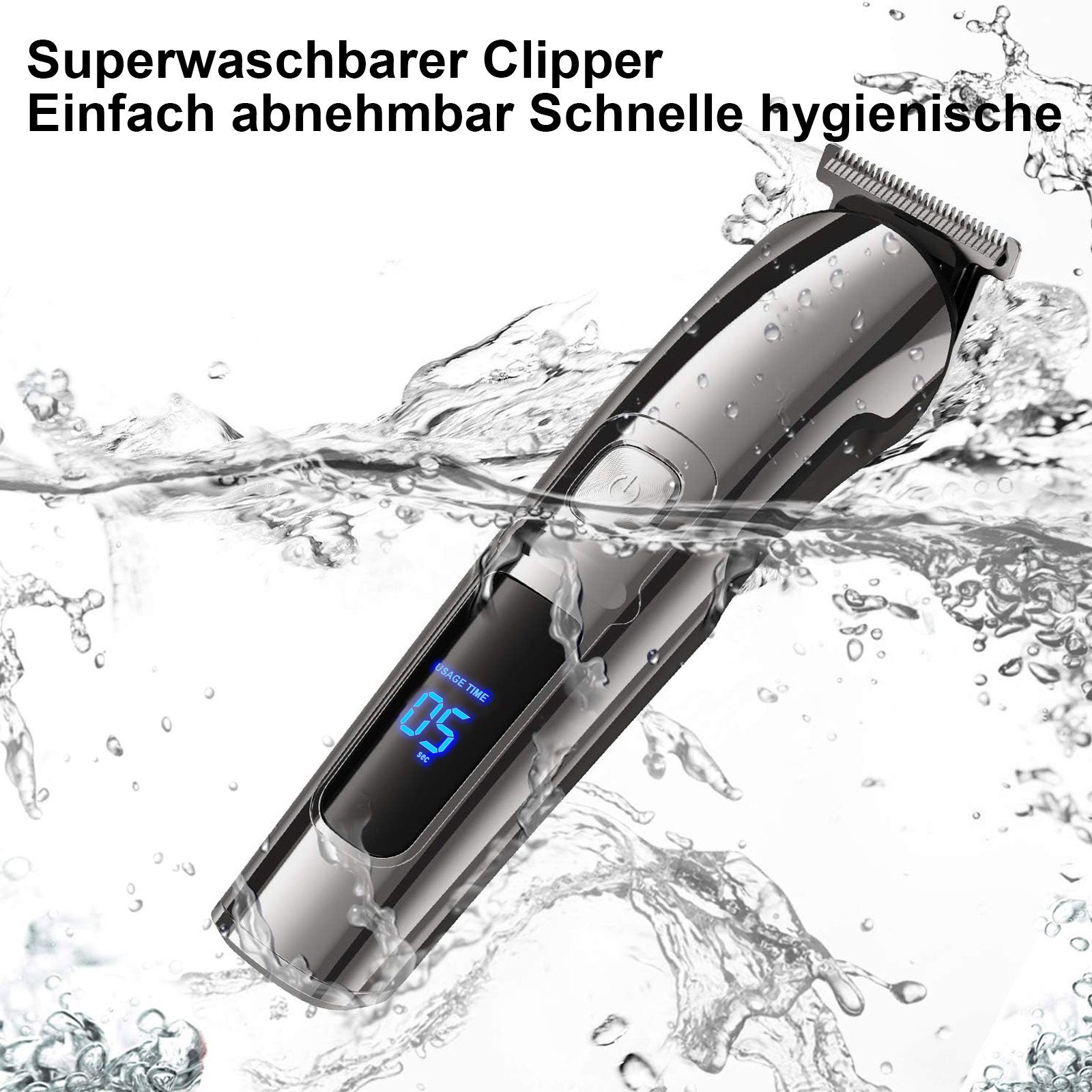 Aoucheni Haarschneider 6 in 1 Haarschneidemaschine Set, Profi Haarschneider Herren, für Gesicht, Körper, Schnurrbart, Nasenhaare, Elektrischer Rasierer, Barttrimmer Nasenhaartrimmer Körperhaartrimmer
