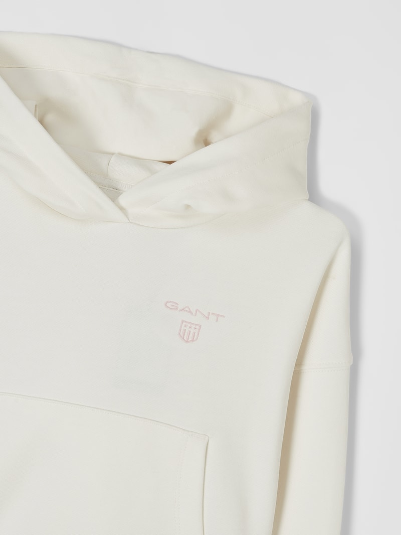 Hoodie mit Label-Stitching in weiß