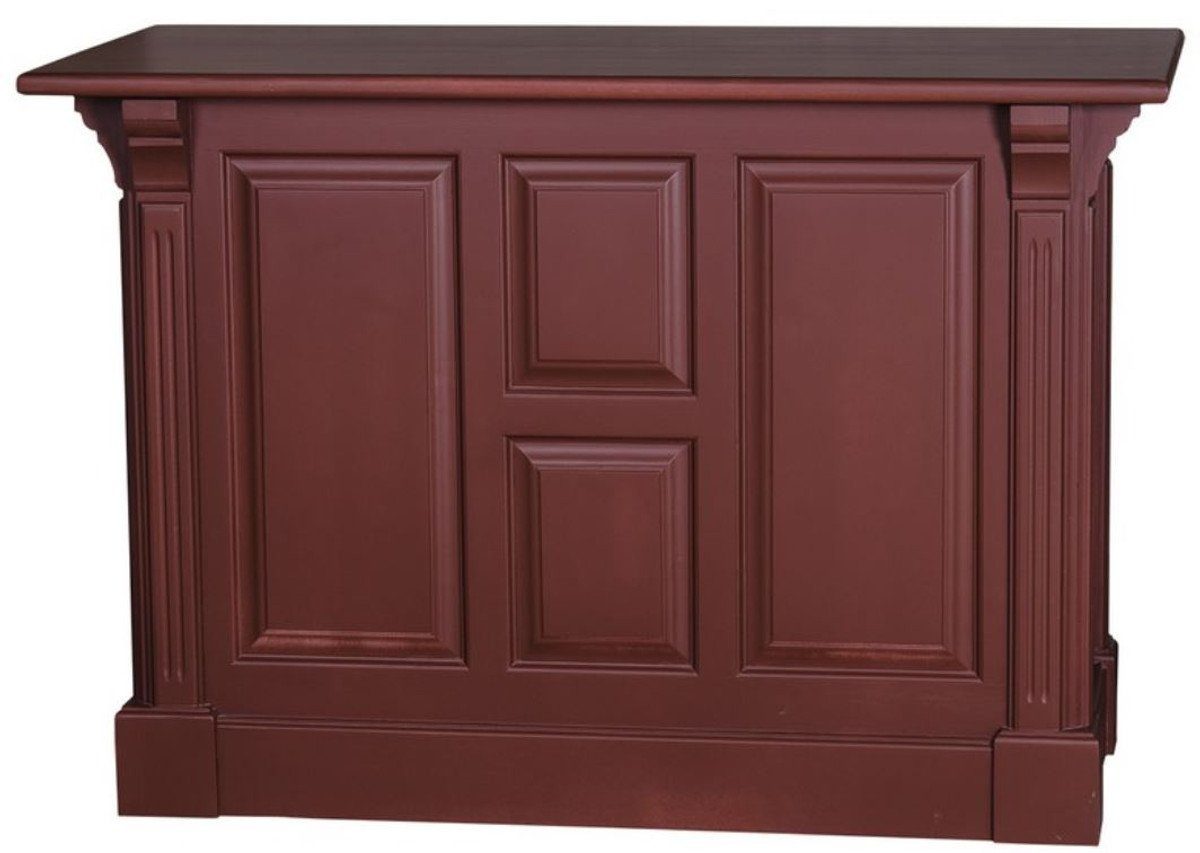 Casa Padrino Barschrank Landhausstil Theke Bordeauxrot 140 x 68 x H. 95 cm - Massivholz Ladentheke mit Tür und 2 Schubladen - Landhausstil Möbel