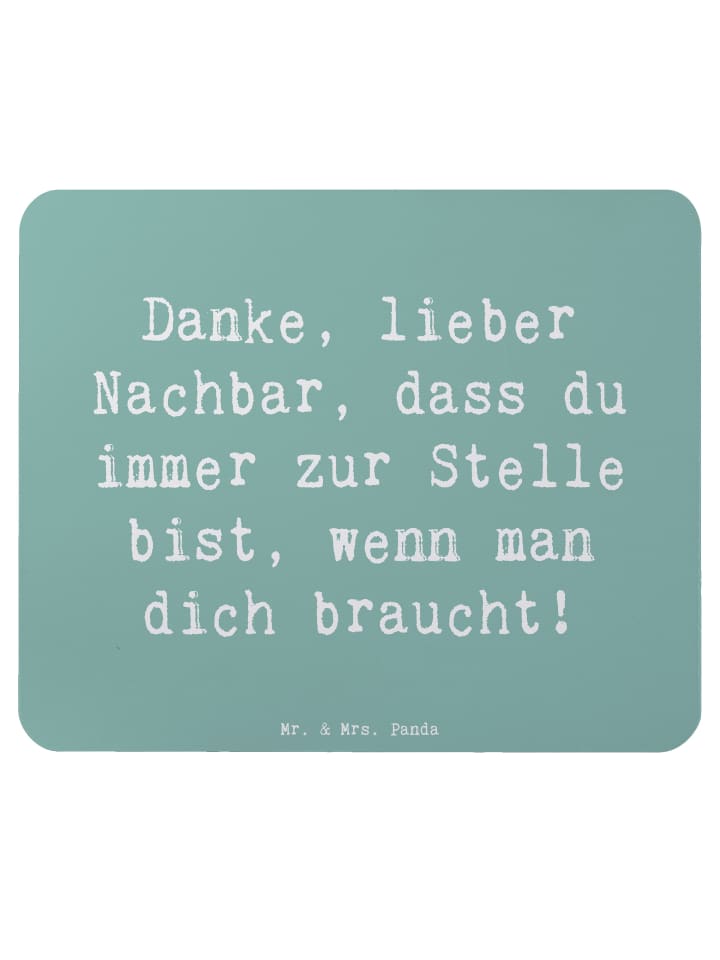 Mr. & Mrs. Panda Mauspad Spruch Danke Nachbar mit Spruch in Meeresbrise günstig kaufen onesize