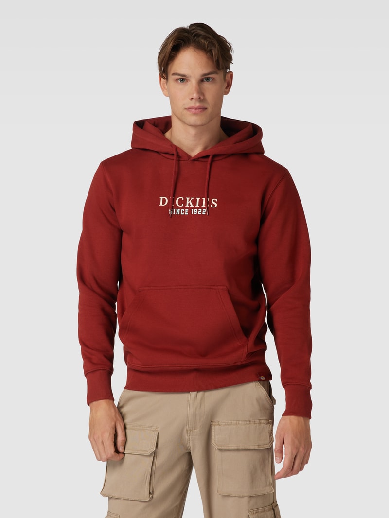 Hoodie mit Label-Print Modell 'PARK' in rostrot