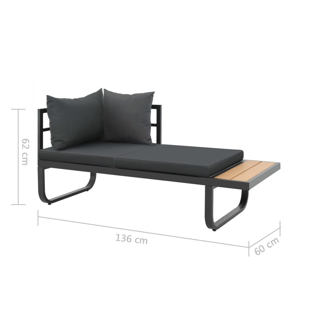 vidaXL Loungesofa 2-tlg. Garten-Ecksofa-Set mit Auflagen Aluminium WPC, 2 Teile