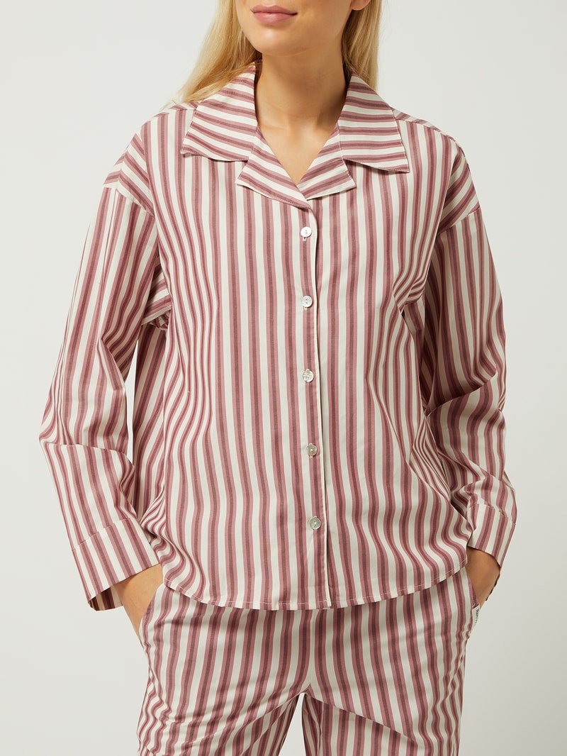 Pyjama-Oberteil aus Baumwolle in bordeaux rot