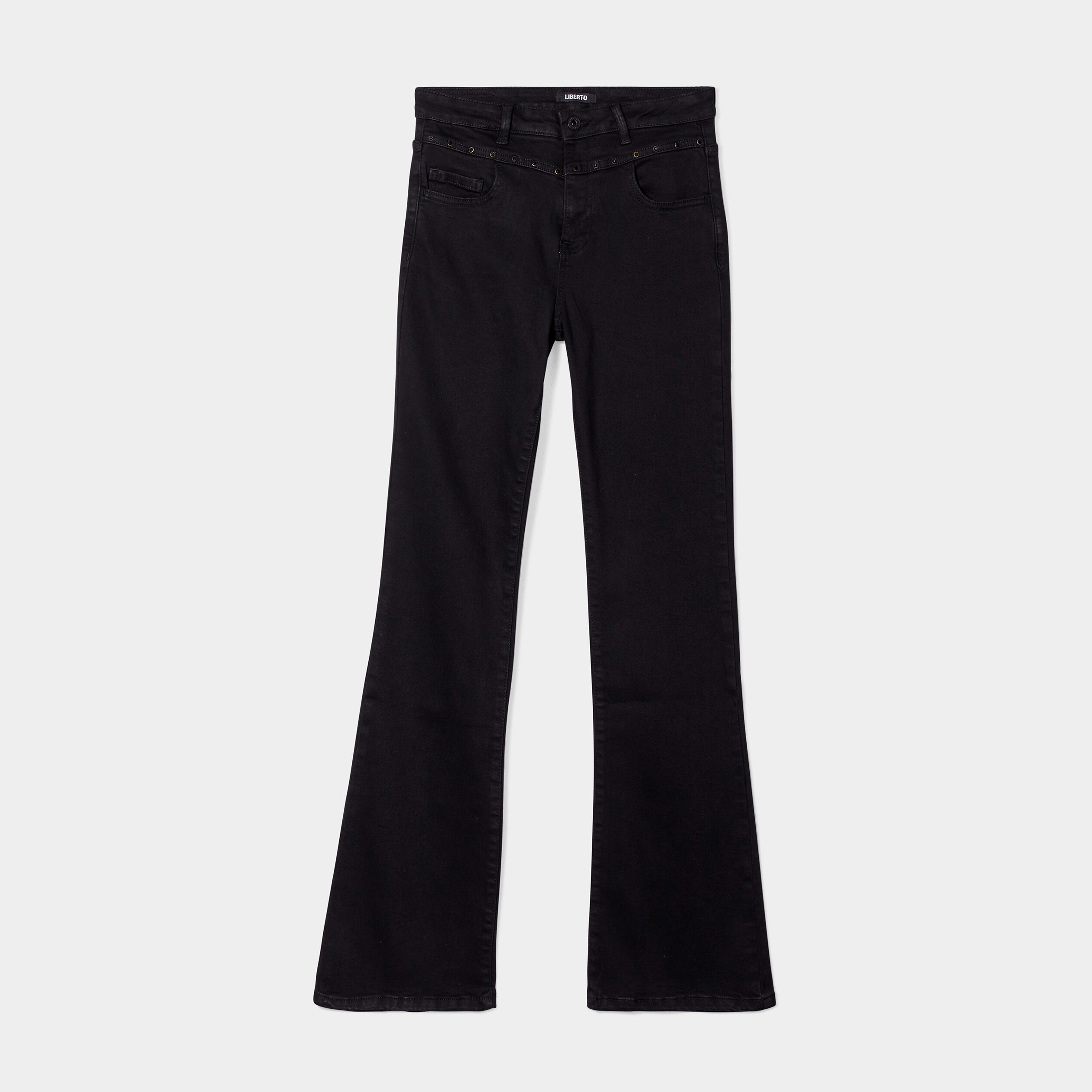 Jeans flare avec clous Liberto noir femme | La Halle