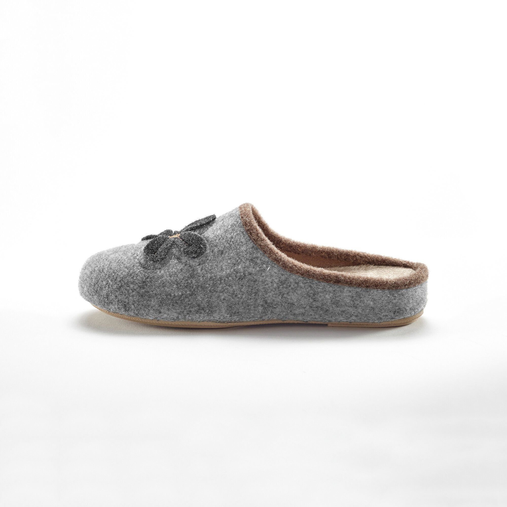 Chaussons mules fleur appliquée