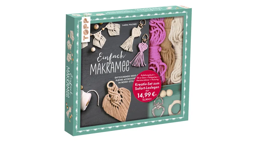 Kreativ-Set Einfach Makramee. Mit Anleitungsbuch und Material