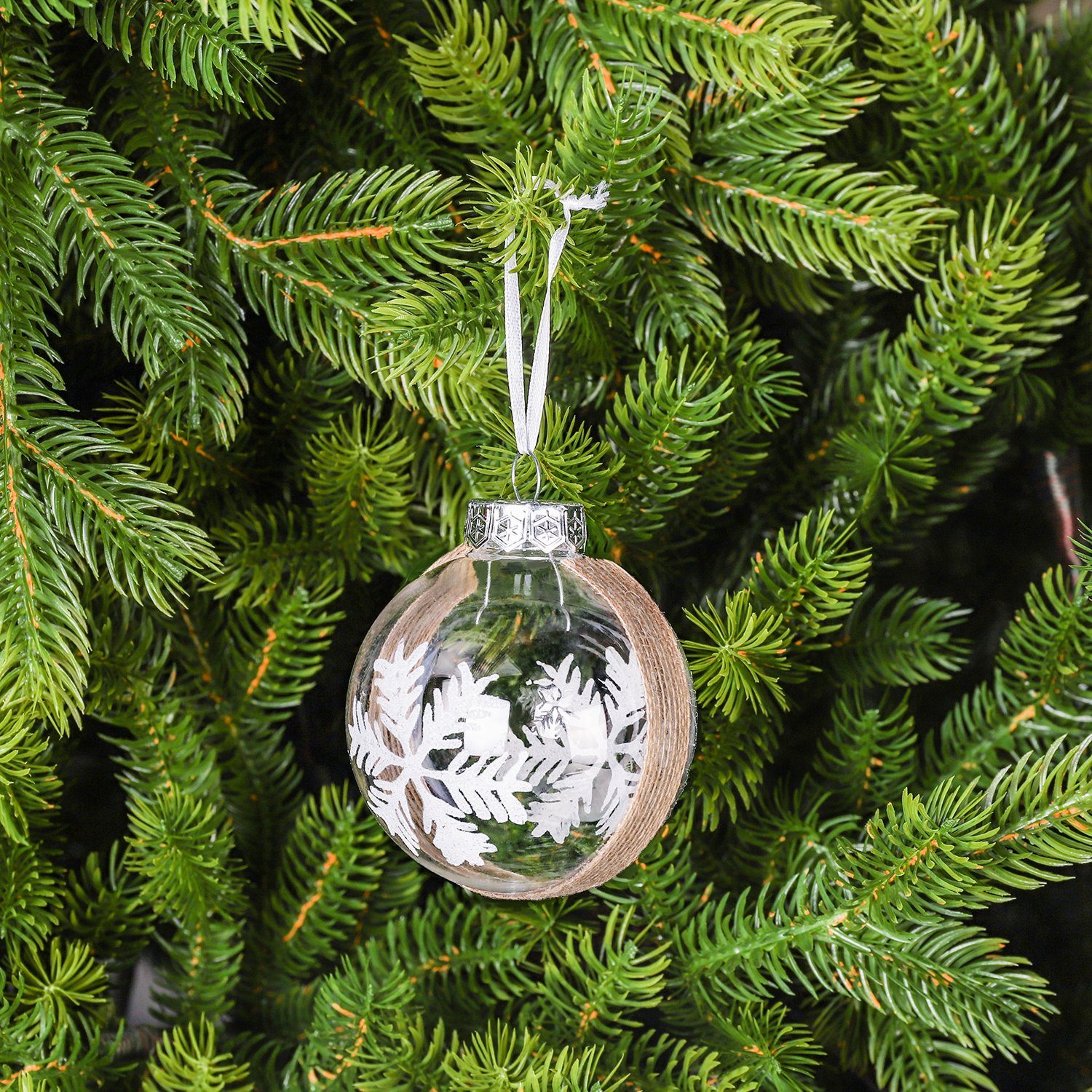 Salcar Weihnachtsbaumkugel 6er Weihnachtskugeln Christbaumkugeln Weihnachtsdeko Christbaumschmuck, 8 cm im Durchmesser, 3 verschiedene Designs