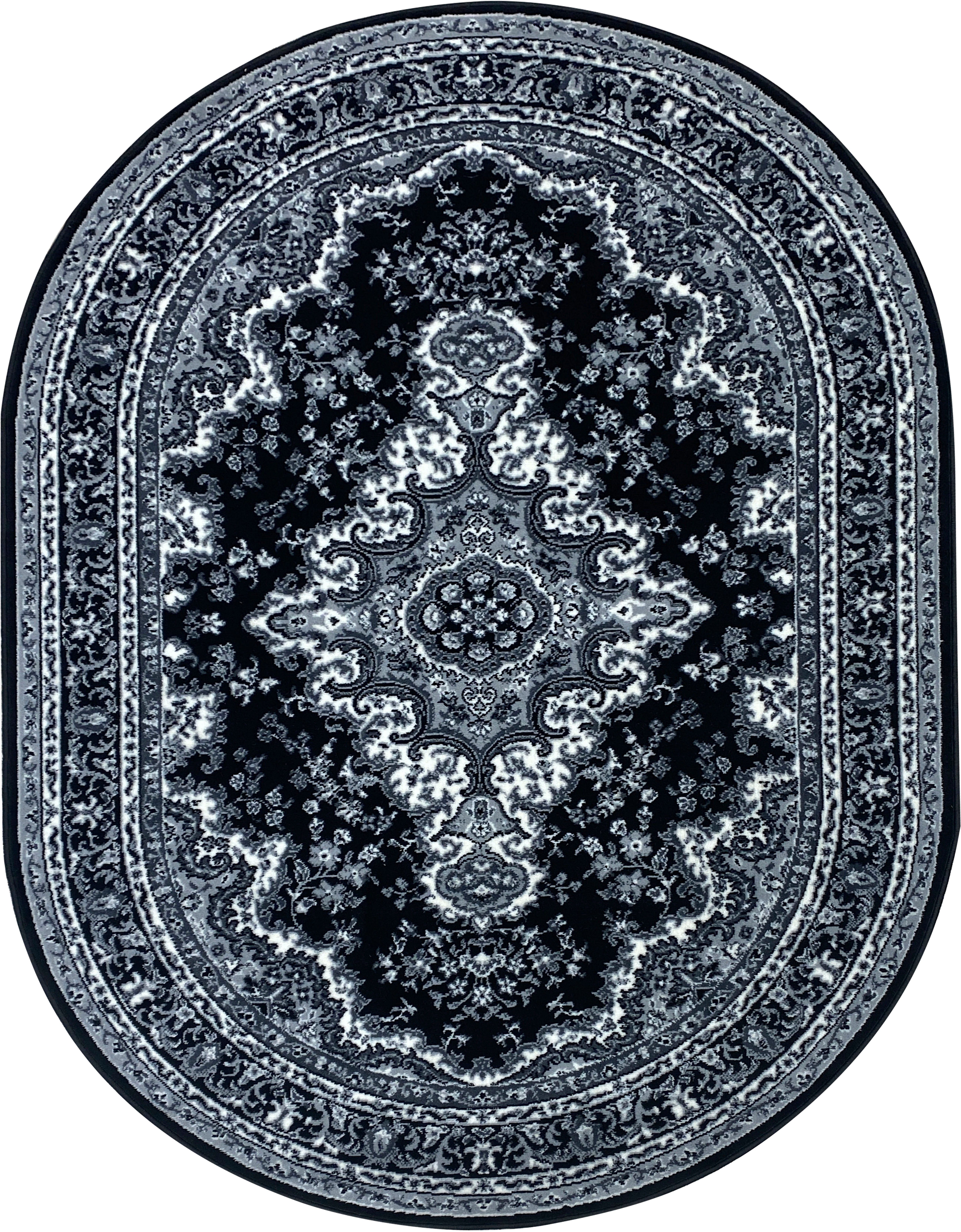 Teppich Oriental, Home affaire, oval, Höhe: 7 mm, Orient-Optik, mit Bordüre, Kurzflor, pflegeleicht, elegant