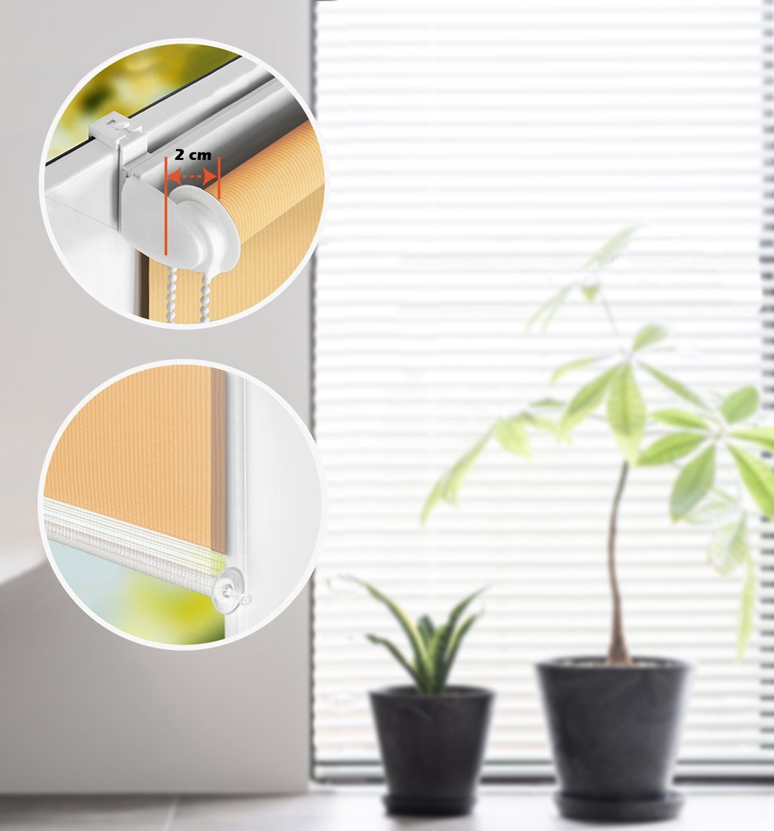 Doppelrollo Doppelrollo Duo-Rollo Klemm-Fix mit Klemmträger, Fenster-Rollo/Seitenz, DomDeco, Klemm- oder Schraubmontage