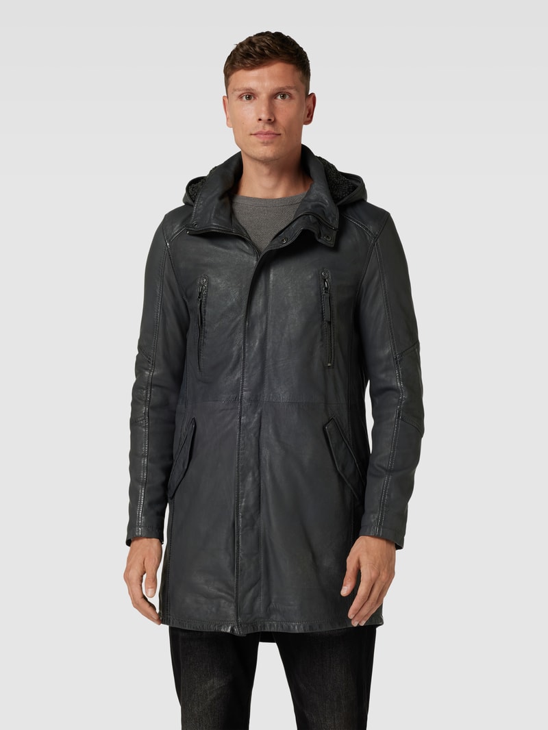 Parka aus Leder Modell 'KASSIO' in anthrazit