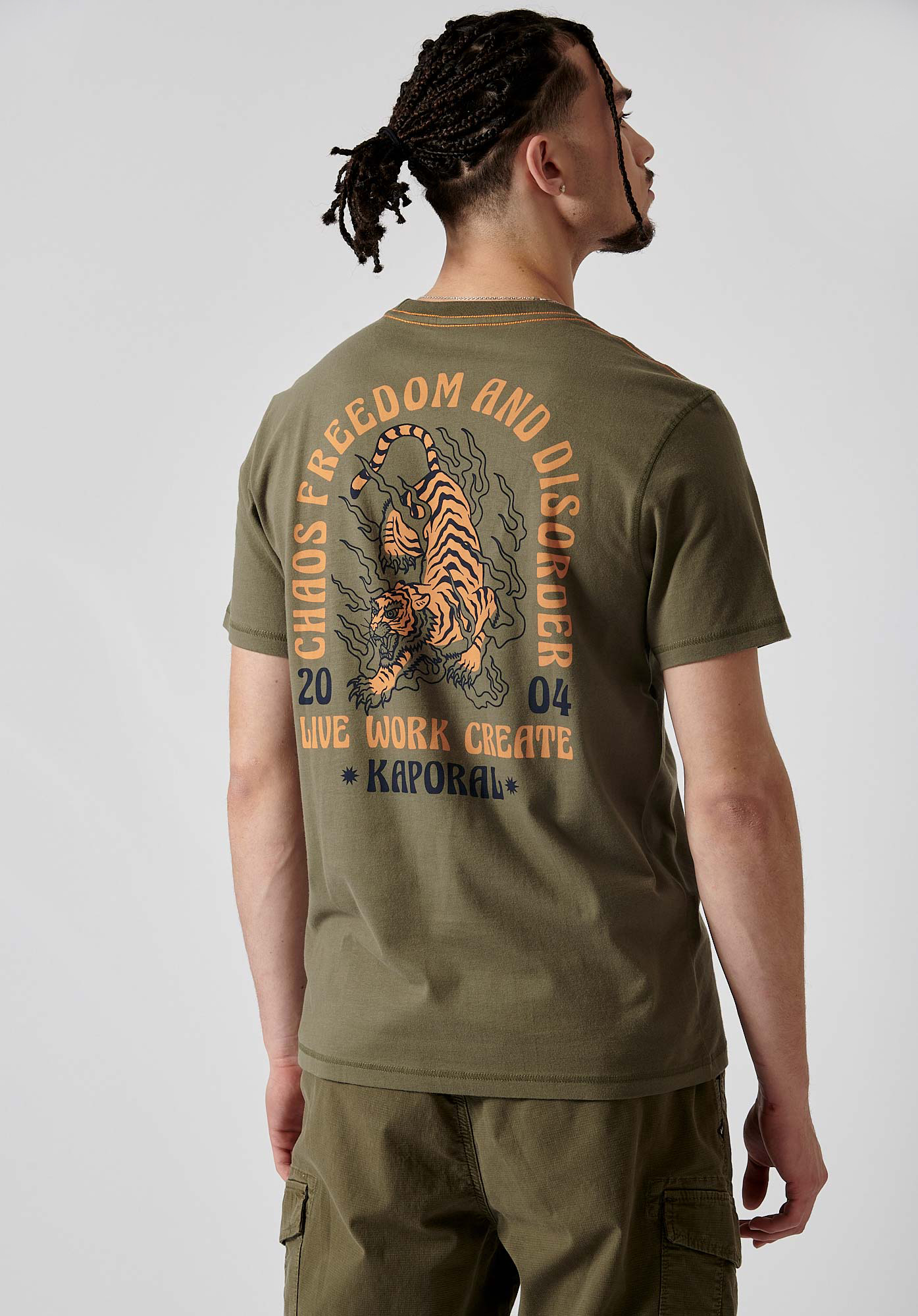 BENZI  T-shirt kaki Homme 100% coton