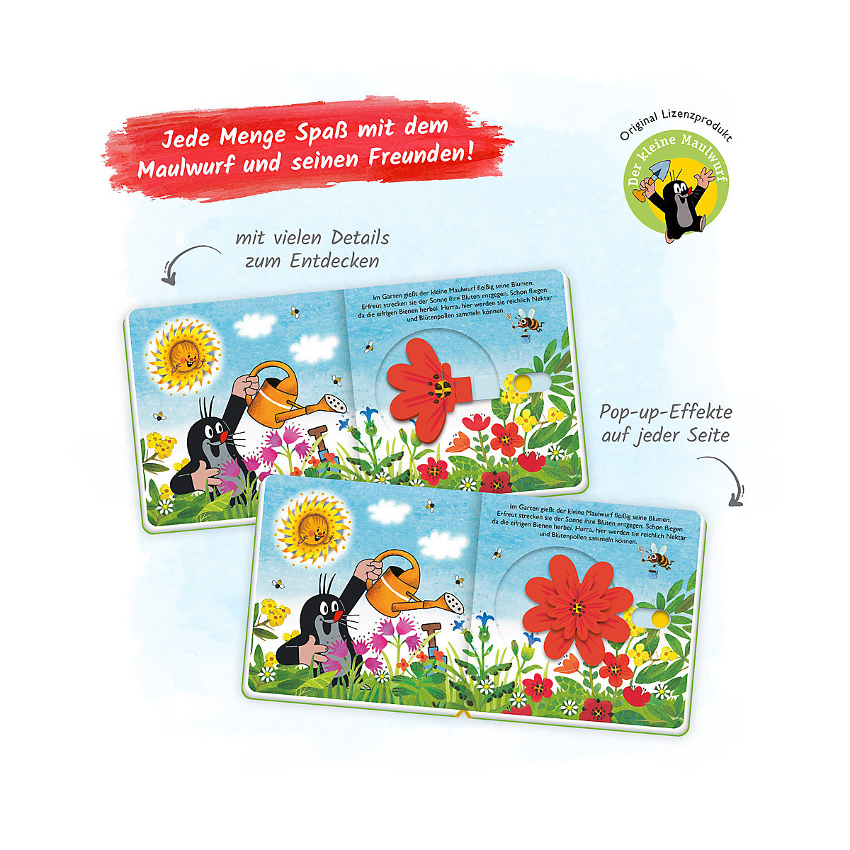 Trötsch Der kleine Maulwurf Spiel mit Pappenbuch mit Pop-up-Schiebern
