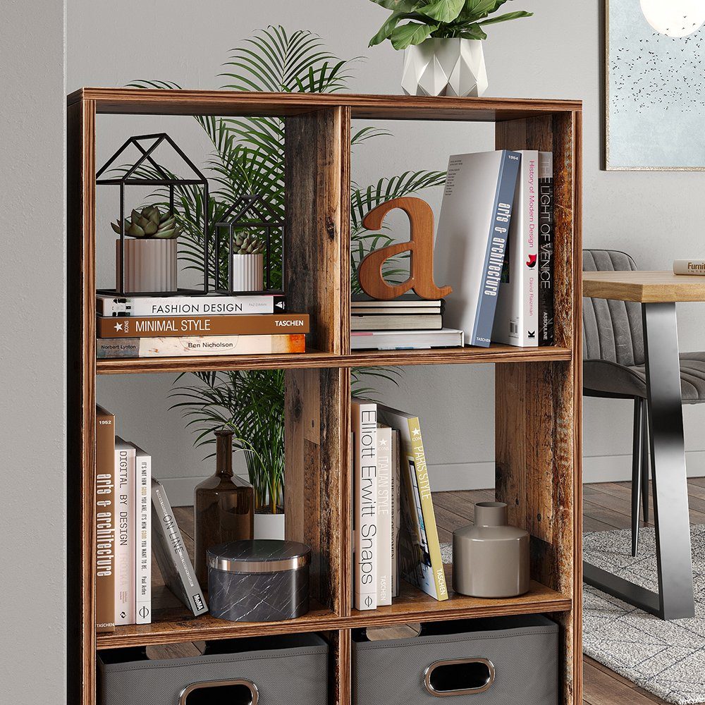 Vicco Raumteiler Standregal Bücherregal 6 Fächer Regal Old Style Hochregal