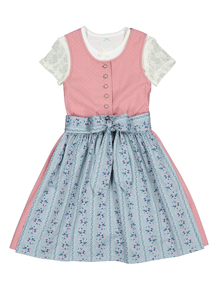 Turi Landhaus Dirndl in Rosa/ Hellblau günstig kaufen