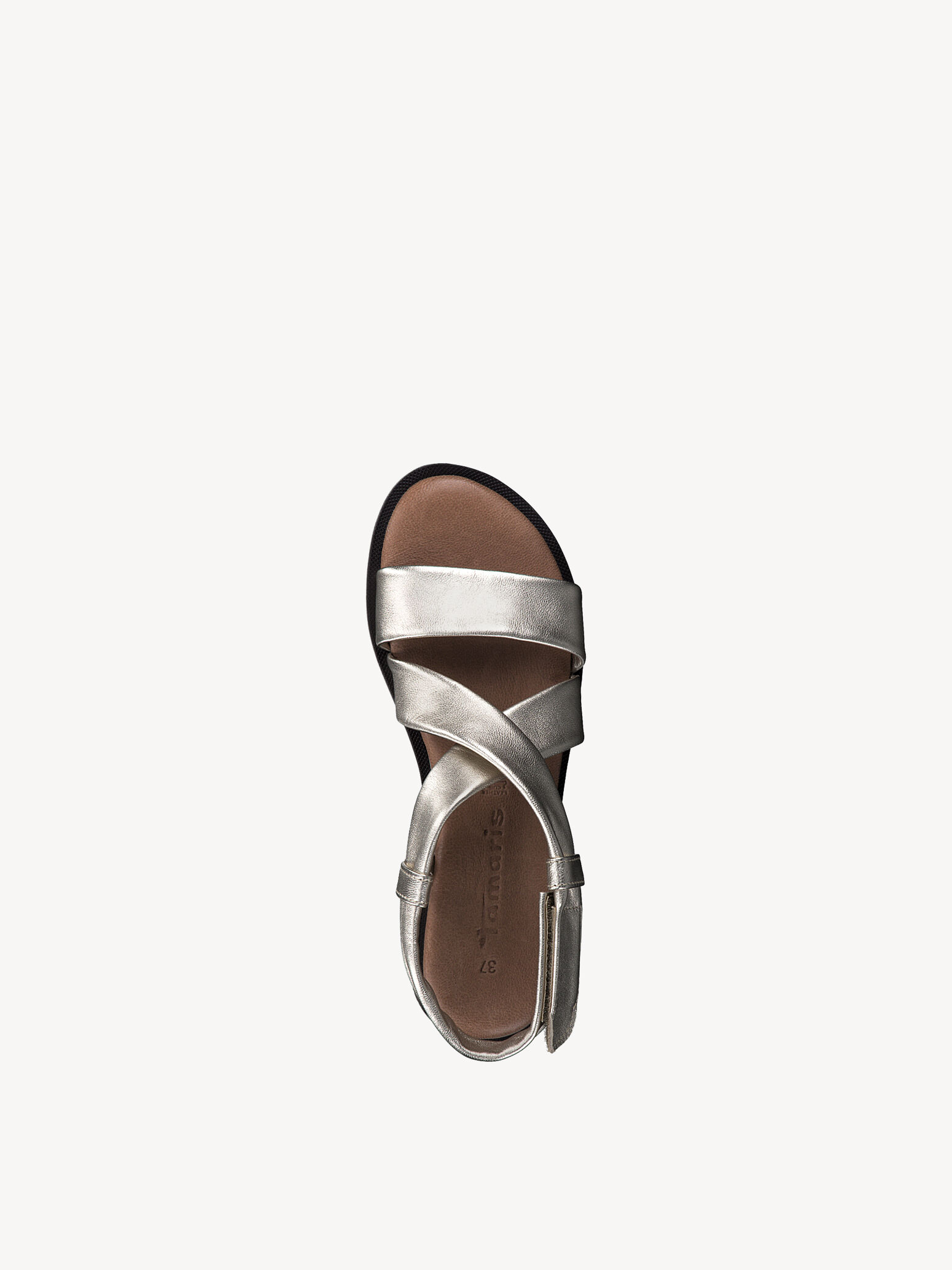 Sandale à talon en cuir - métallique