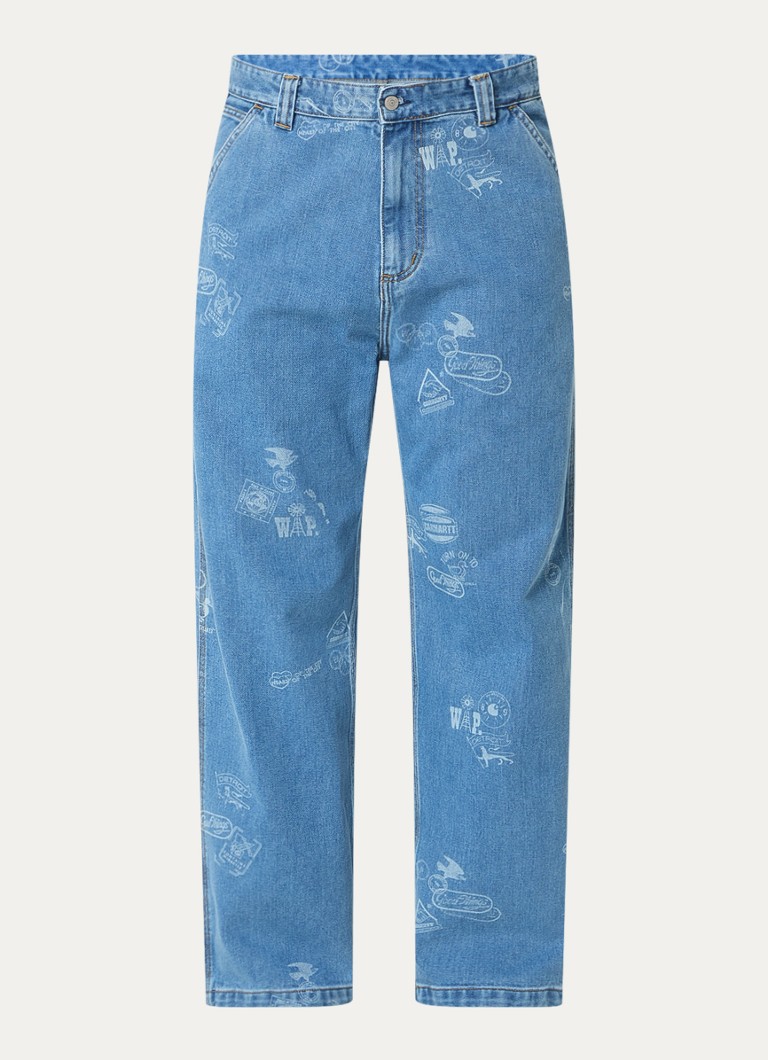Carhartt WIP Väljät farkut luomupuuvillaa, joissa on printti