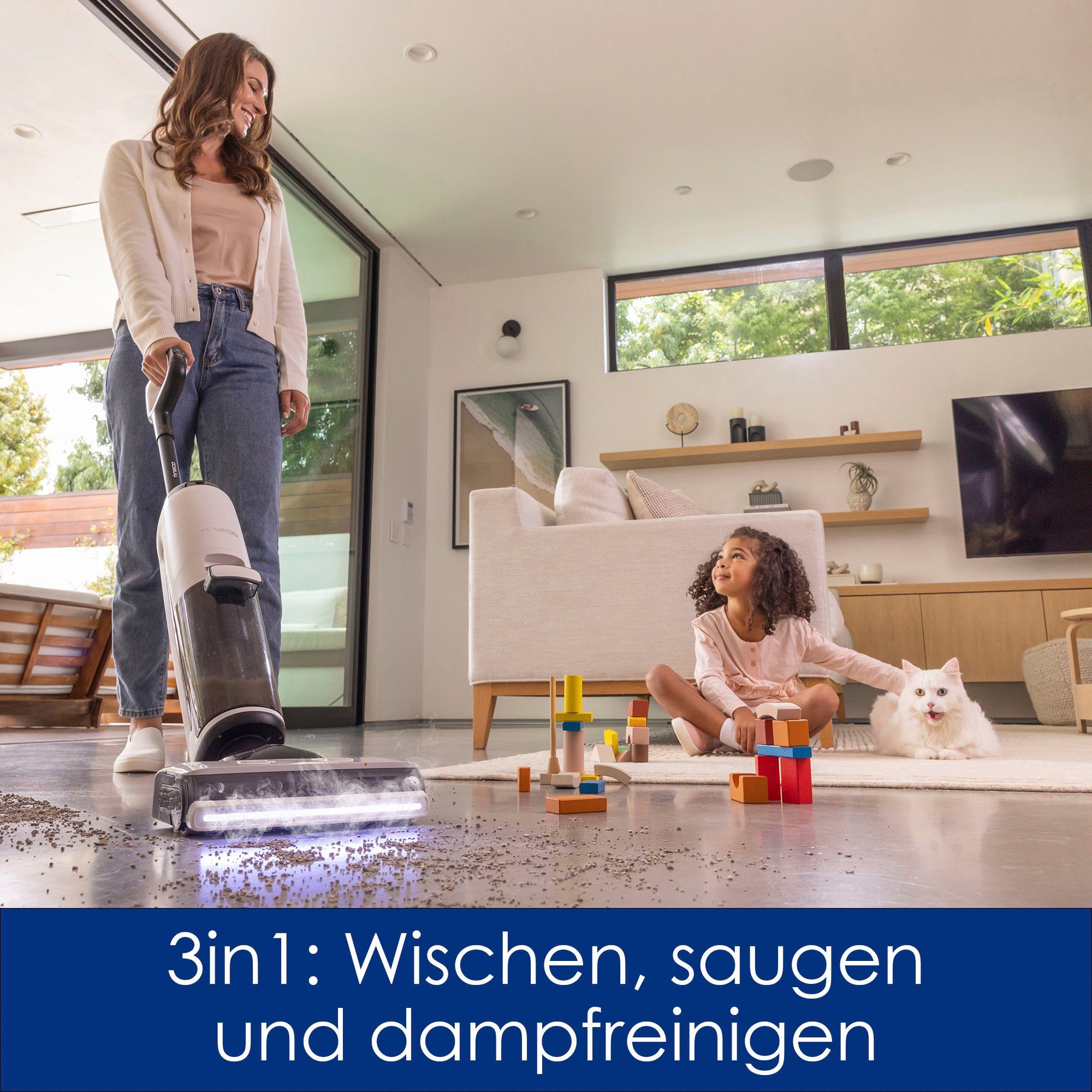 Tineco Nass-Trocken-Akkusauger Floor One S7 Steam Plus mit Dampfreinigung, 350 W, beutellos