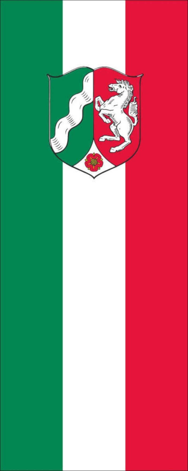flaggenmeer Flagge Flagge Nordrhein-Westfalen mit Wappen 110 g/m² Hochformat
