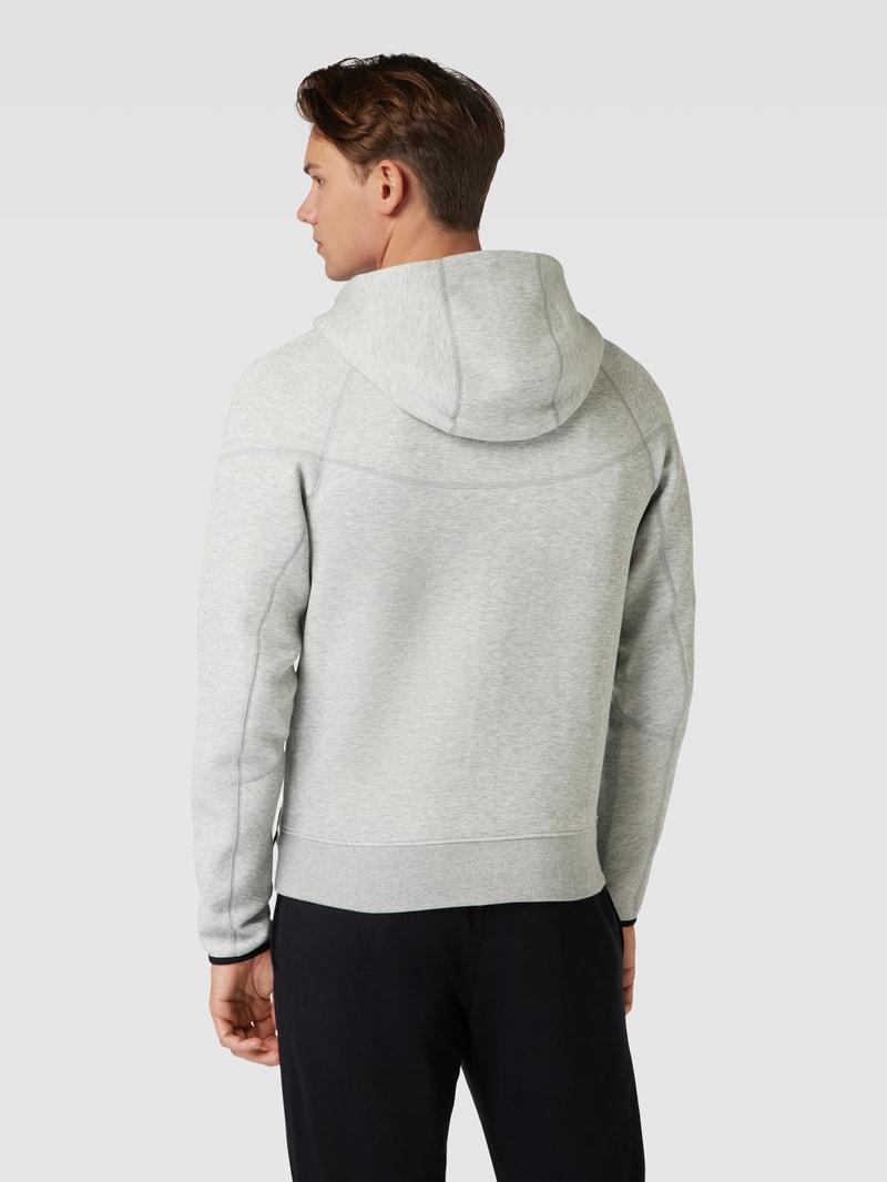 Sweatjacke mit Label-Details in hellgrau