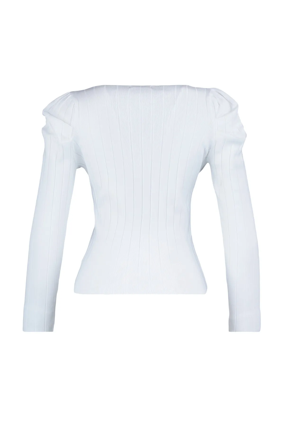 Trendyol Collection  Ecrufarbener Strickpullover mit gerafftem quadratischem Kragen TWOAW21KZ0649