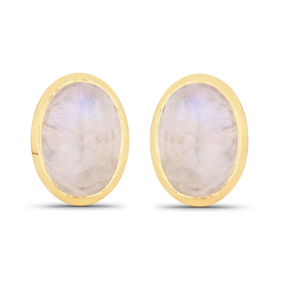 Rafaela Donata Boucles doreilles Argent sterling Pierre de lune en Or jaune Bijoux