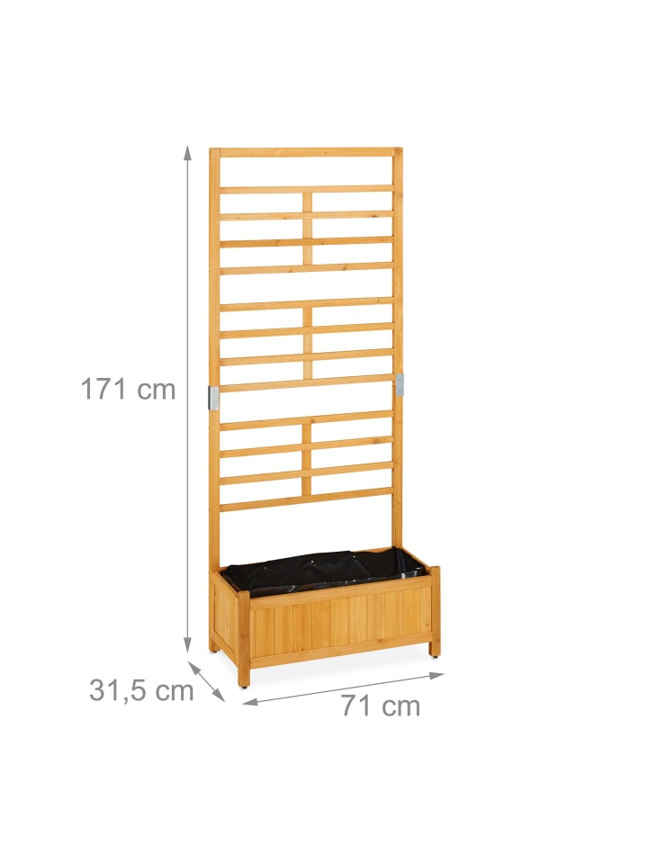 relaxdays Rankgitter mit Pflanzkasten - (B)71 x (H)171 x (T)31,5 cm günstig kaufen onesize