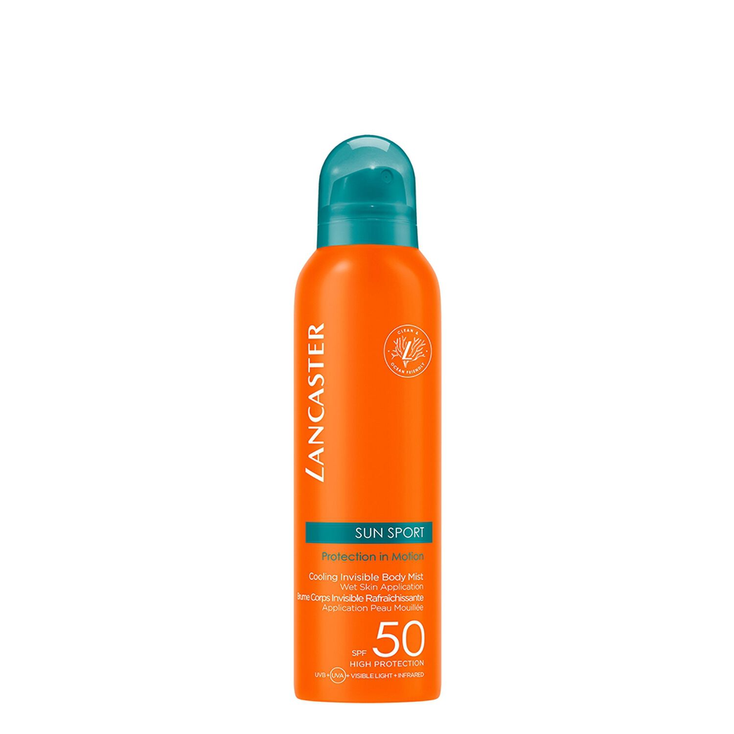 Lancaster Sun Sport Brume Invisible Rafraîchissante Application Peau Mouillée SPF50