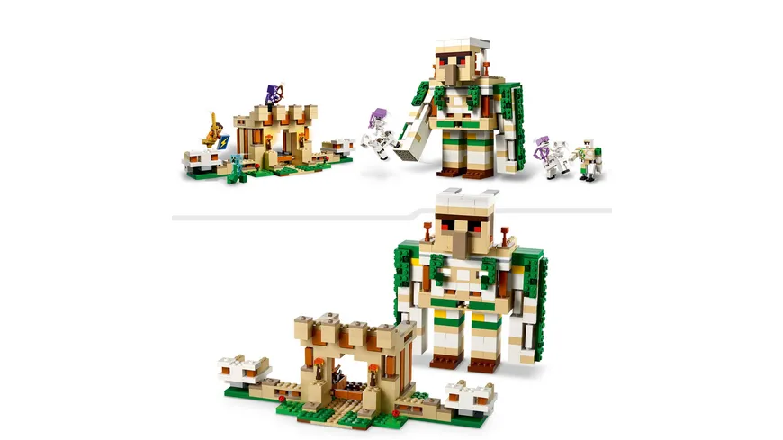 LEGO Minecraft 21250 Die Eisengolem-Festung, Spielzeug-Set mit Creeper