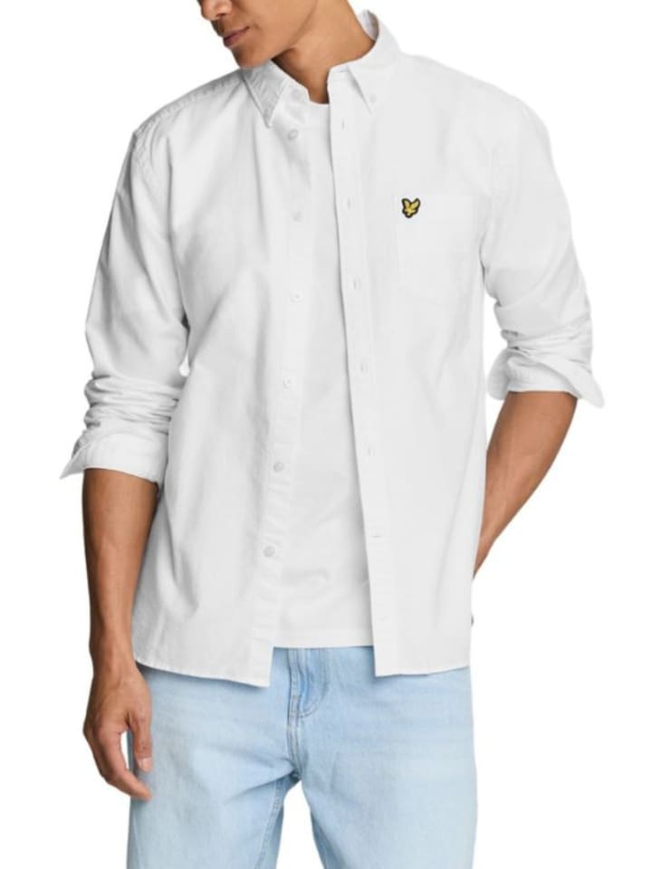Lyle & Scott Langarmhemd in Weiß günstig kaufen