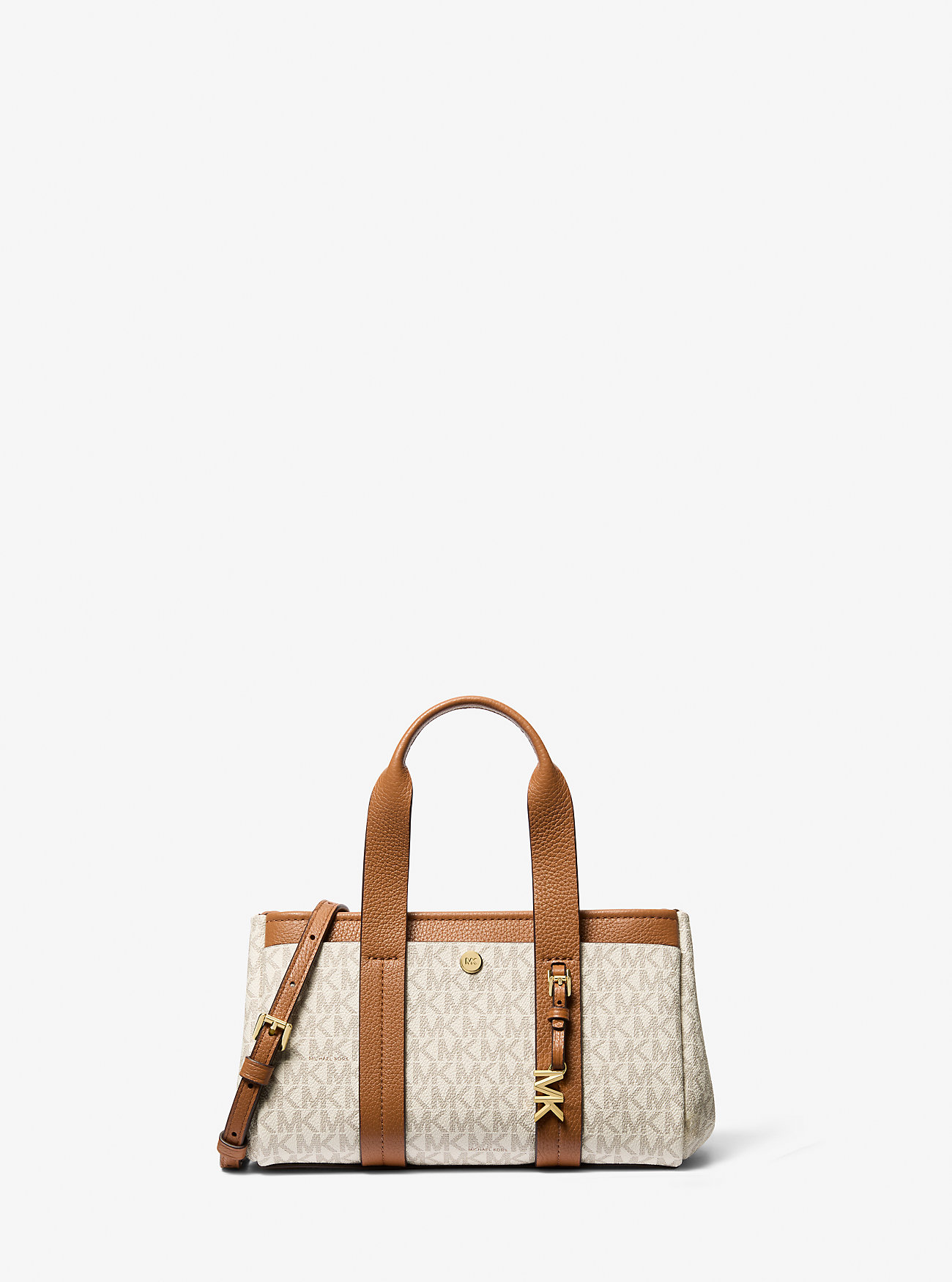 Romee ekstra liten crossbody-veske med signaturlogo – VANILJE/EIKORN