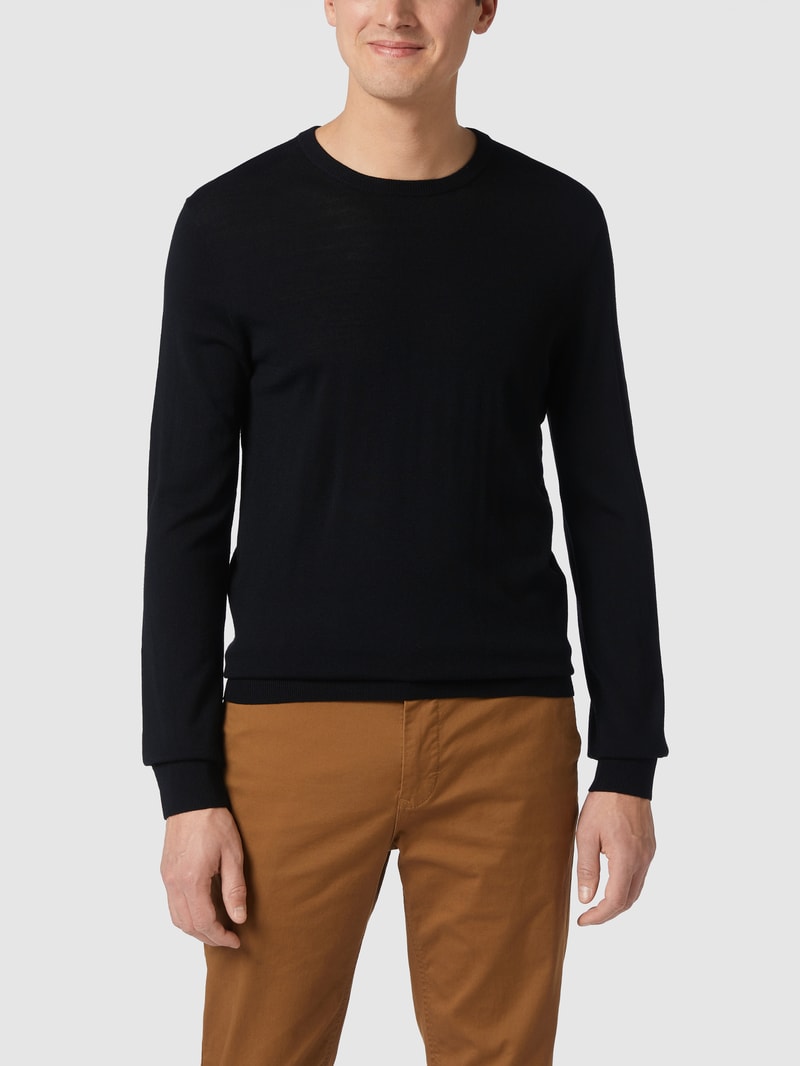Pullover aus Wolle Modell 'Nichols' in schwarz