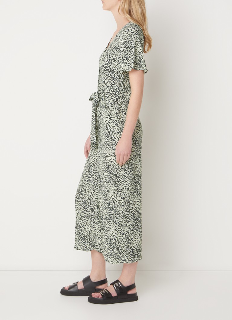 Whistles  Diagonal loose fit jumpsuit met panterprint