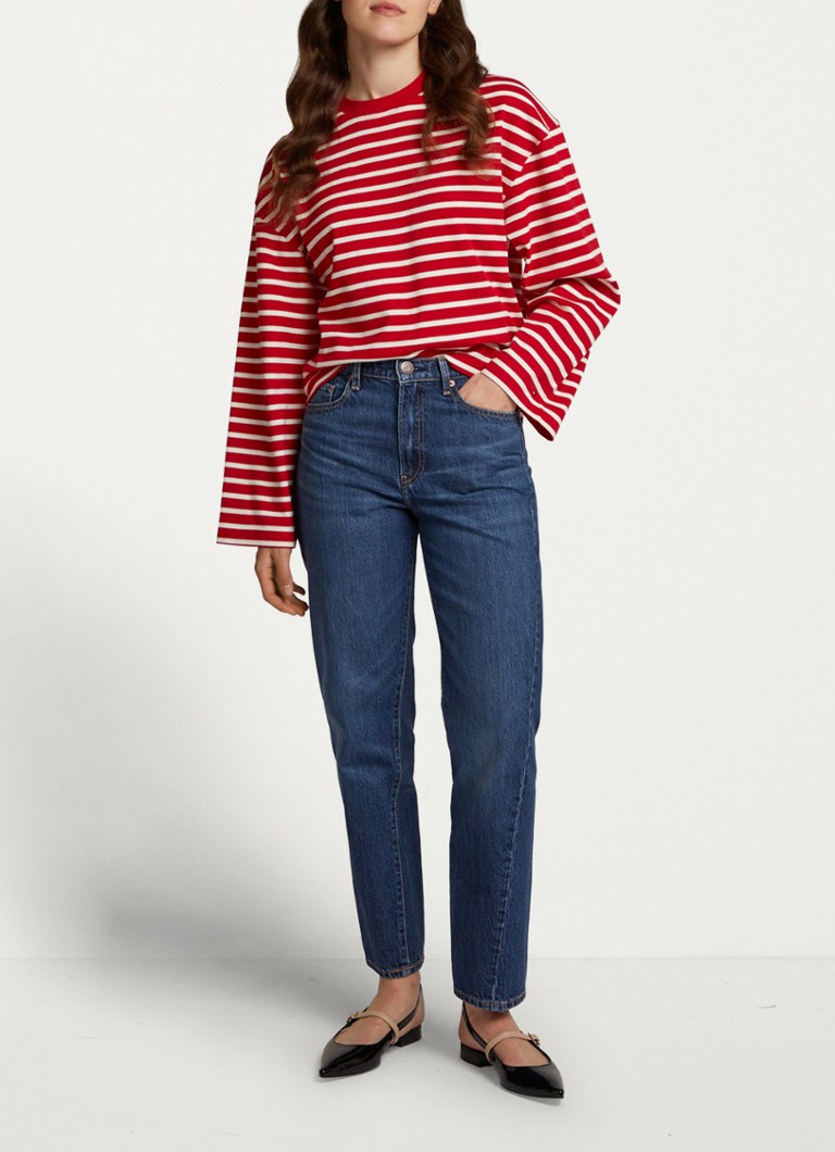 Calça jeans Tommy Hilfiger de cintura alta e corte reto com bolsos laterais.