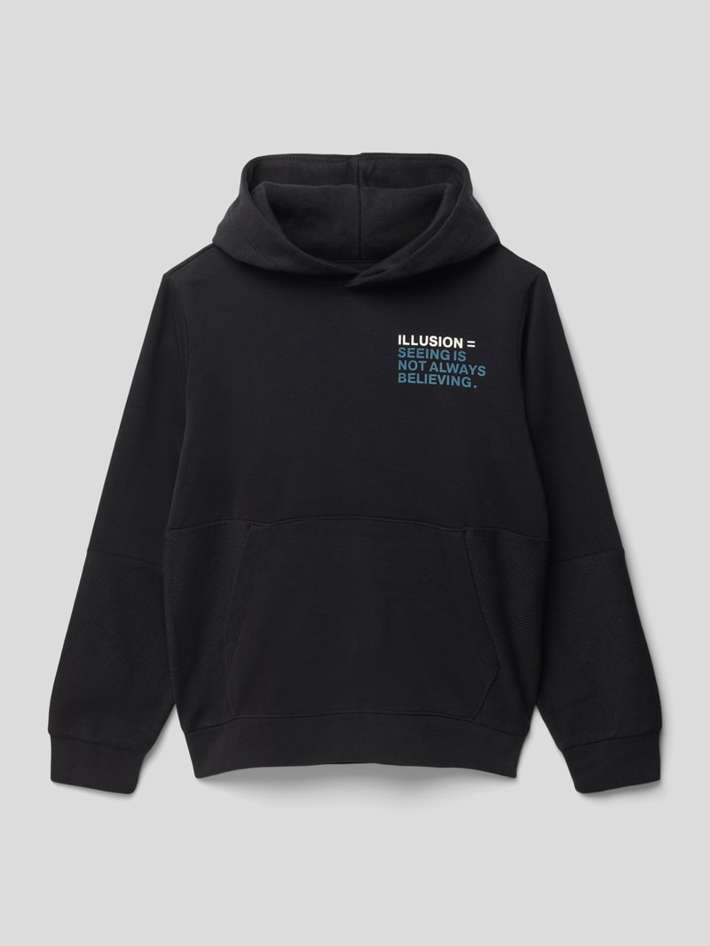 Hoodie mit Känguru-Tasche in schwarz