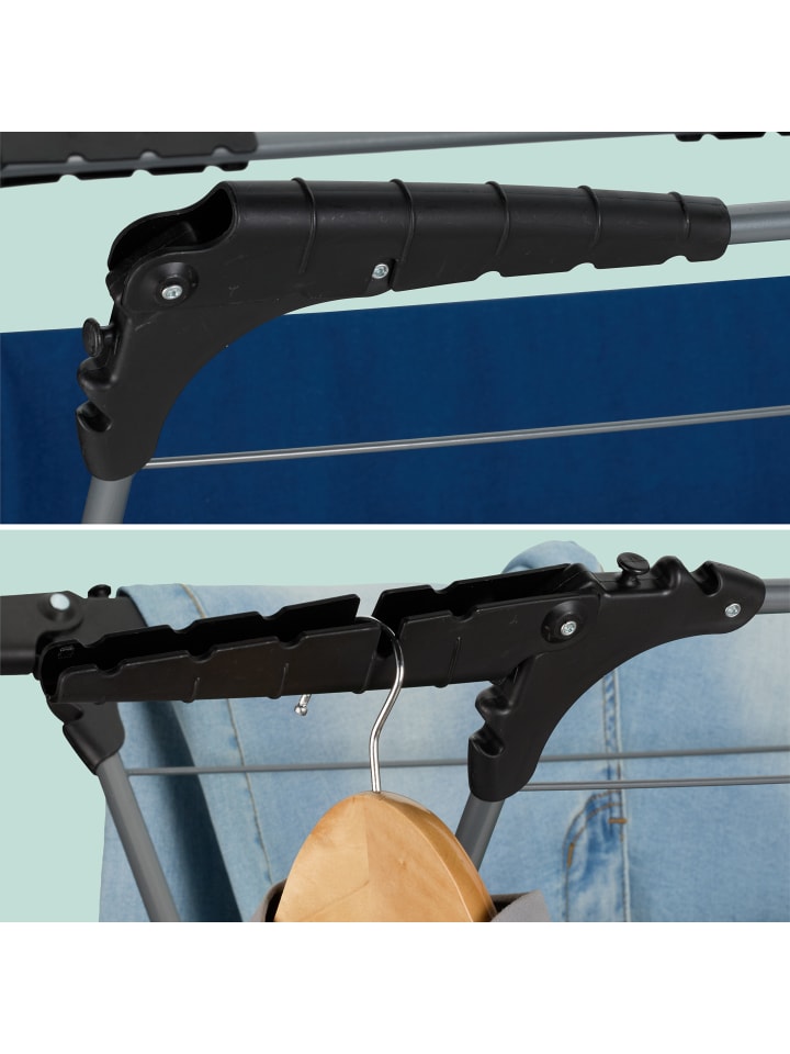 relaxdays Wäscheständer Turmtrockner in Grau/ Schwarz - (H)138 x (B)63,5 x (T)50 cm günstig kaufen onesize