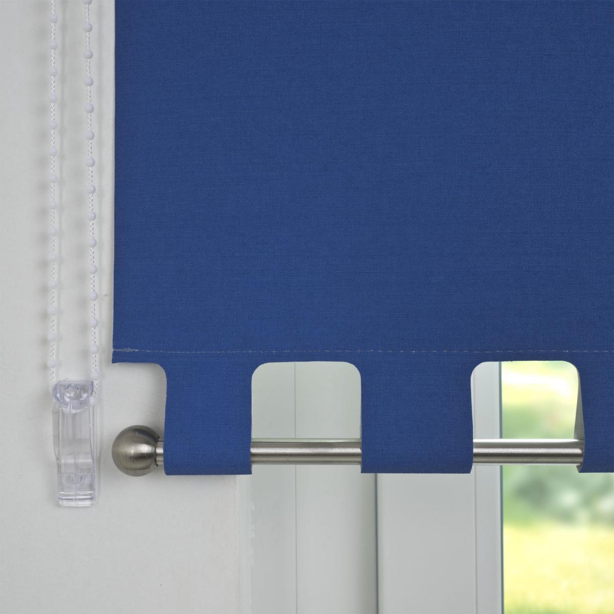Bella Casa Seitenzugrollo Kettenzugrollo Volantrollo Rollo Eckig Verdunklung 172 x 180 cm blau für Fenster