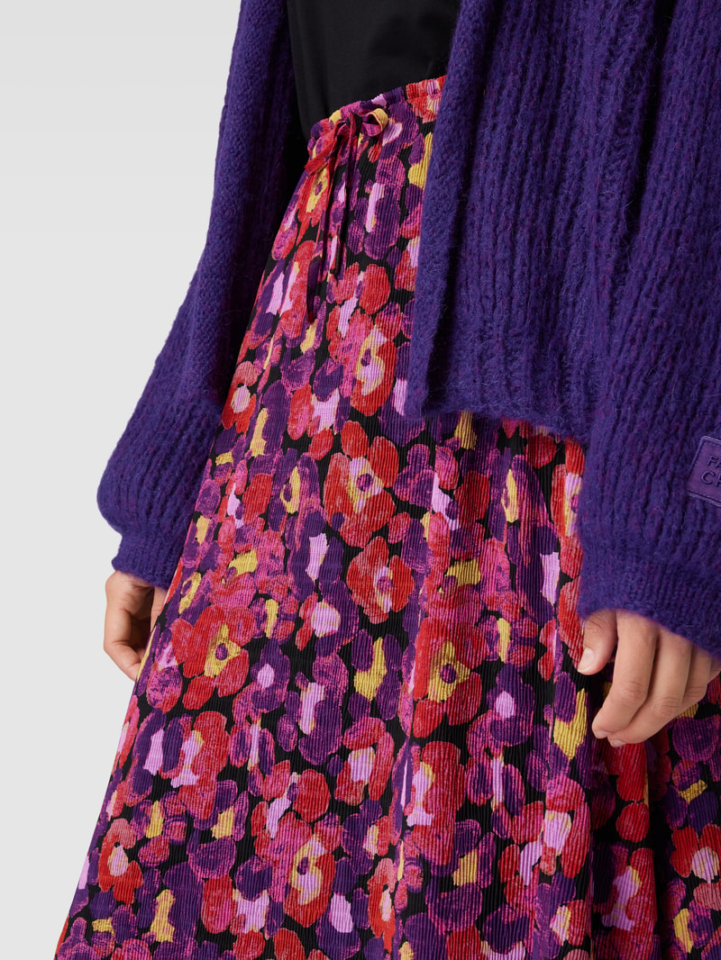 Midirock mit floralem Muster Modell 'Pippa' in hellrot
