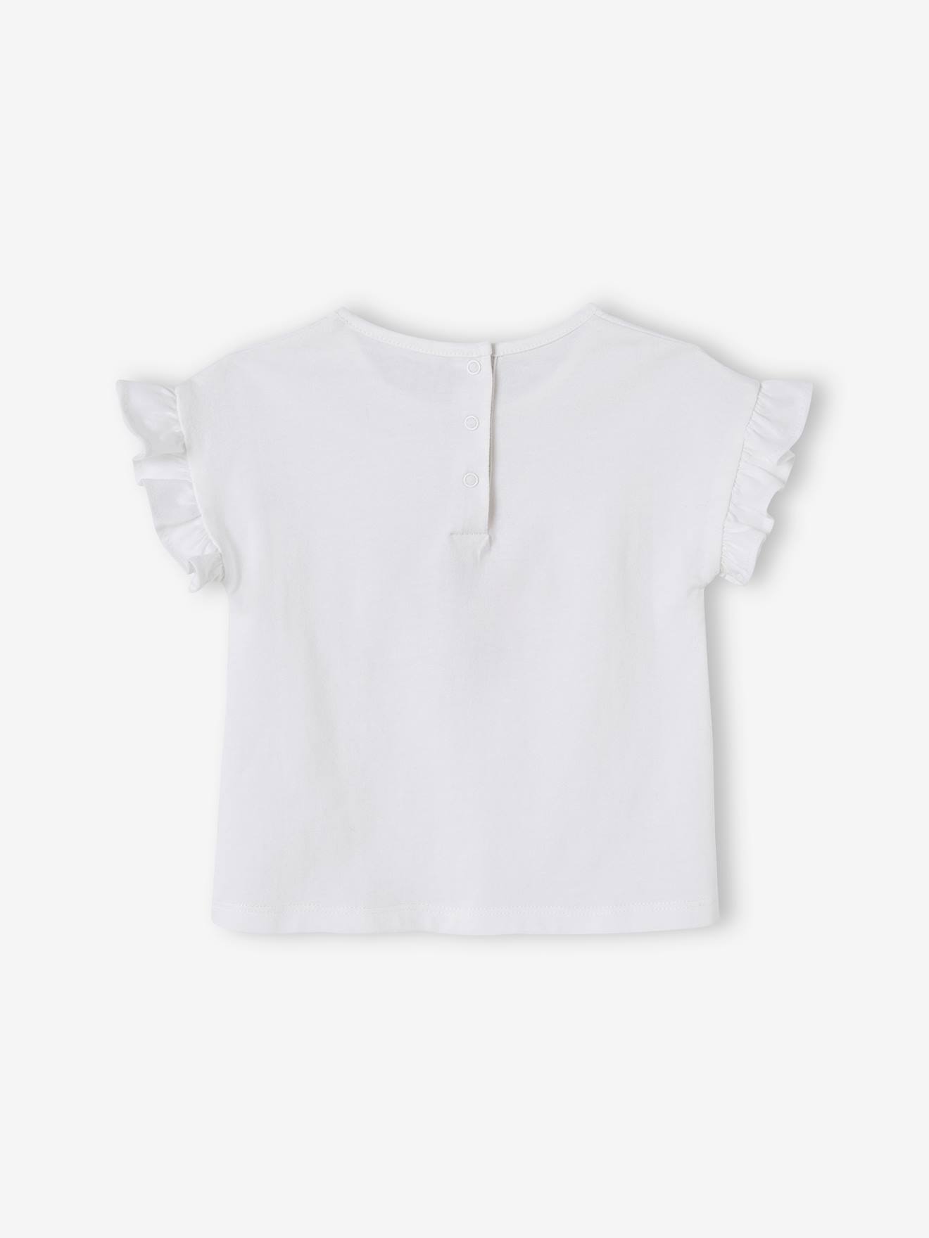 Vertbaudet Baby T-Shirt mit Flatterärmeln Oeko-Tex - wollweiß