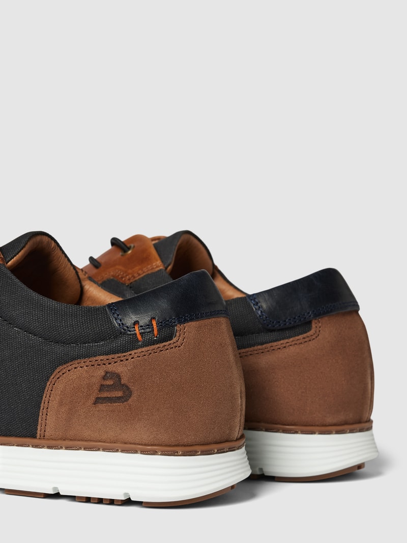 Schnürschuhe mit Label-Details Modell 'Canvas' in marineblau