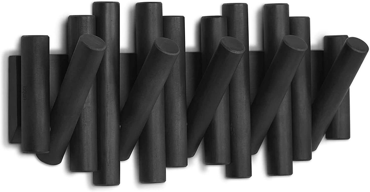 trends4cents Umbra Picket mit 5 Garderobenhaken schwarz 1011471-040 Garderobenleiste Wandhaken Kleiderhaken