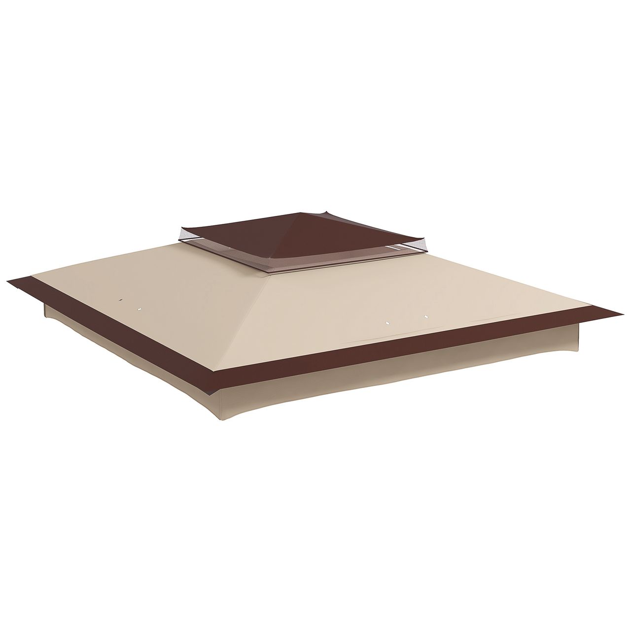 Outsunny 3.25mx3.25m 2-Tier Gazebo Cover Replacement, 30  UV Protection, Beige